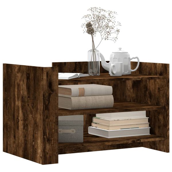 vidaXL kafijas galdiņ&scaron;, ozolkoka krāsa, 80x50x50 cm, inženierijas koks