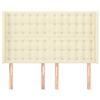 vidaXL galvgalis ar malām, 147x16x118/128 cm, krēmkrāsas mākslīgā āda
