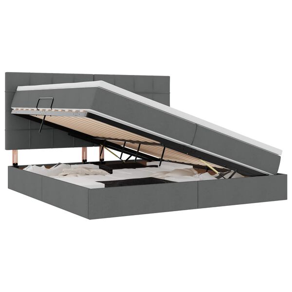 vidaXL Gulta ar uzglabā&scaron;anas vietu un matraci 200 x 200 cm Poliesters