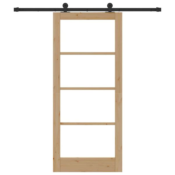 vidaXL Slīdo&scaron;ās durvis ORKDAL Dabīgs un melns 86 x 198,5 cm