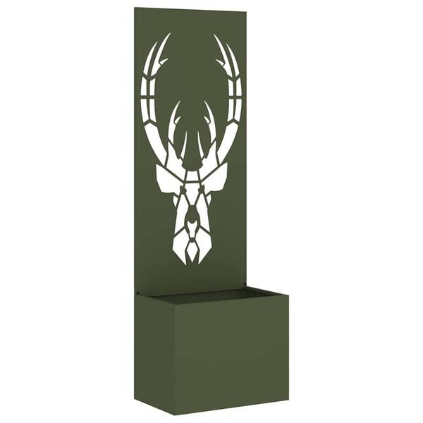 vidaXL Dārza privātuma ekrāns Dzīvnieku raksts Olīvu zaļa 50 x 140 cm