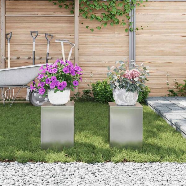 vidaXL Augu statīvs 2 pcs Sudraba 24 x 24 x 35 cm Cinkots tērauds