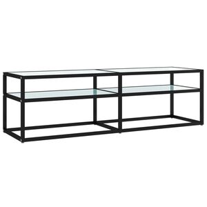 vidaXL TV plaukts, 140x40x40,5 cm, rūdīts stikls, balts marmora raksts