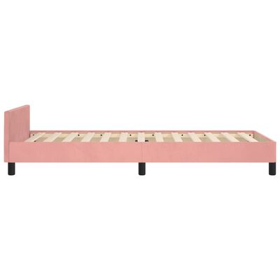 vidaXL gultas rāmis ar galvgali, rozā samts, 80x200 cm