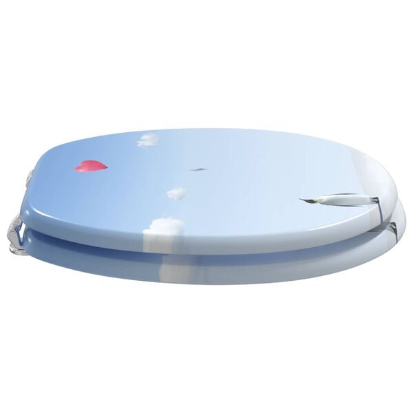 vidaXL Tualetes sēdeklis Zila 44 x 38 cm MDF plāksne