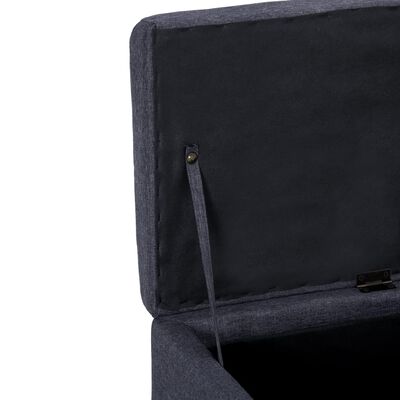 vidaXL sols ar kasti, 116 cm, tumši pelēks poliesters