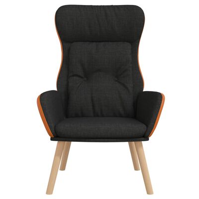 vidaXL atpūtas krēsls, melns, audums un PVC