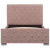 vidaXL gultas rāmis, rozā samts, 100x200 cm