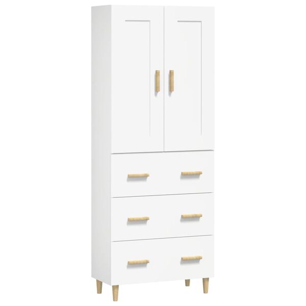 vidaXL augstais skapītis, balts, inženierijas koks