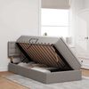 vidaXL Gulta ar uzglabā&scaron;anas vietu un LED Pelēkbrūna 90 x 200 cm