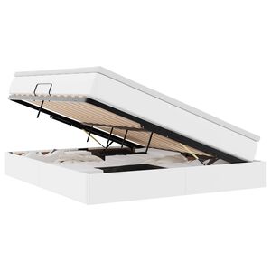 vidaXL Gulta ar uzglabā&scaron;anas vietu un matraci Balts 180 x 200 cm