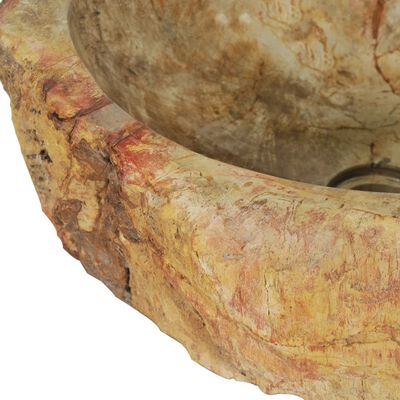 vidaXL izlietne, 45x35x15 cm, krēmkrāsas fosilais akmens