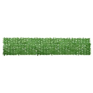 vidaXL balkona aizslietnis ar zaļām lapām, 400x75 cm