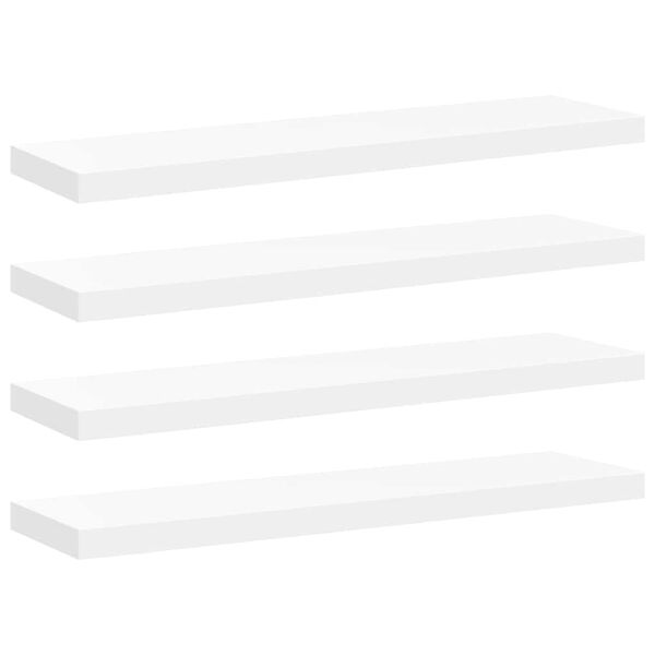 vidaXL sienas plaukti, 4 gab., balti, 90x23,5x3,8 cm, MDF
