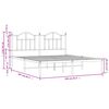 vidaXL gultas rāmis ar galvgali, balts metāls, 160x200 cm