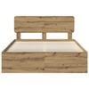 vidaXL Gultas rāmis Mākslīgā ozola 160 x 200 cm Ciets priedes koks