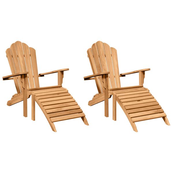 vidaXL Adirondack krēsls 2 pcs Brūna 137 x 77 x 95 cm Ciets tek&scaron;a koks