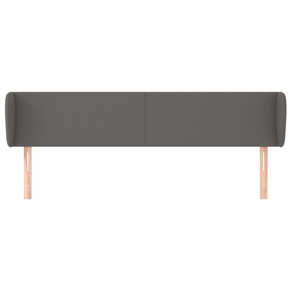 vidaXL galvgalis ar malām, 203x23x78/88 cm, pelēka mākslīgā āda