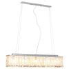 vidaXL lustra ar kristāla pērlītēm, 104 cm, E14, sudraba krāsā