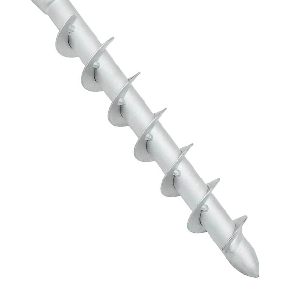 vidaXL saulessarga pamatne ar stieni, sudrabaina, 16x16x52 cm, tērauds