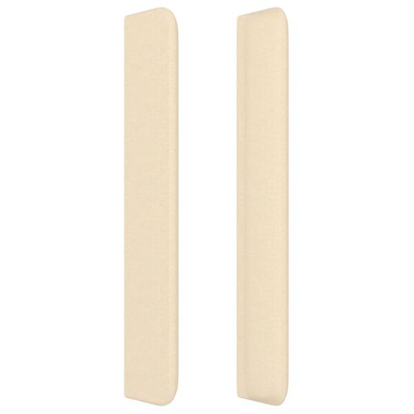 vidaXL galvgalis ar malām, 183x16x118/128 cm, krēmkrāsas audums