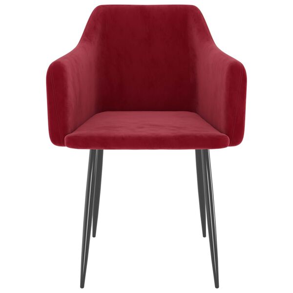 vidaXL virtuves krēsli, 2 gab., vīnsarkans samts