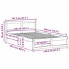 vidaXL Gultas rāmis Dabiska 140 x 190 cm Ciets priedes koks