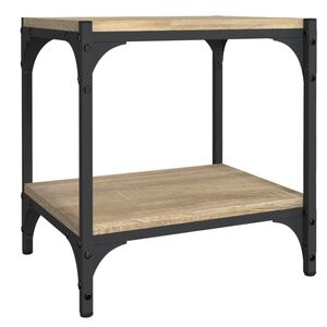 vidaXL TV galdiņ&scaron;, koka krāsa, 40x33x41 cm, inženierijas koks, tērauds