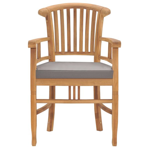 vidaXL 3-daļīgs dārza mēbeļu komplekts ar matračiem, masīvs tīkkoks