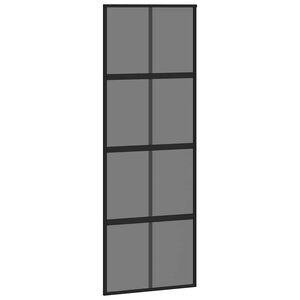 vidaXL bīdāmās durvis, melnas, 76x205 cm, rūdīts stikls un alumīnijs