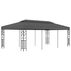 vidaXL dārza nojume, 3x6 m, antracītpelēka