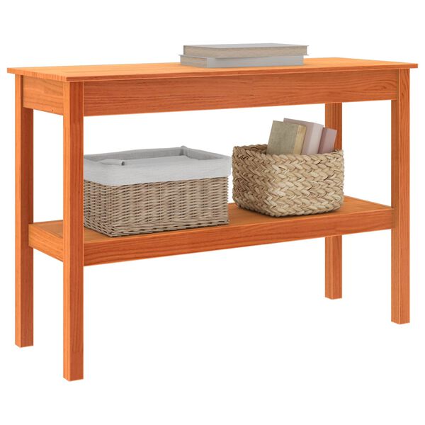 vidaXL Konsoles galds Vaska brūns 110 x 40 x 75 cm Masīvs priedes koks