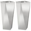 vidaXL Puķu kaste 2 pcs Sudraba 30 x 30 x 75 cm Nerūsējo&scaron;s tērauds