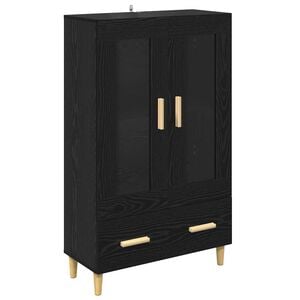 vidaXL Augstais skapītis ar atvilktni Melns ozolkoks 70 x 31 x 115 cm
