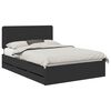 vidaXL Gultas rāmis ar atvilktni Melna 150 x 200 cm Inženieru koks