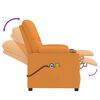 vidaXL elektrisks masāžas krēsls, tumši dzeltens audums