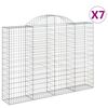 vidaXL arkveida gabiona grozi, 7 gb., 200x30x140/160cm, cinkota dzelzs