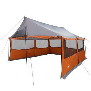 vidaXL Ģimenes telts Pelēka un oranža 450 x 400 x 265 cm