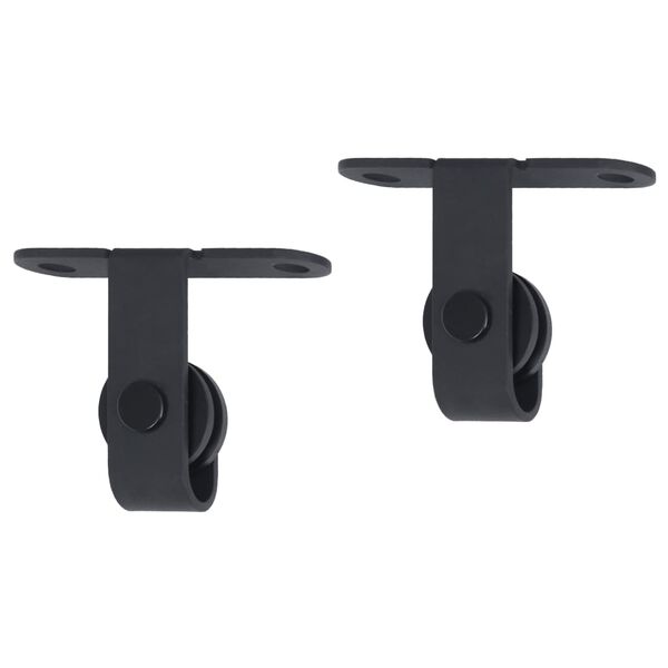 vidaXL bīdāmo skapja durvju komplekts, oglekļa tērauds, 200 cm