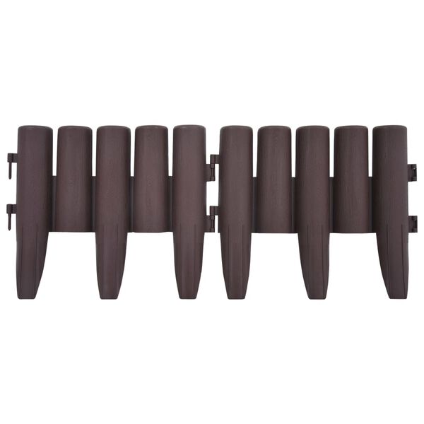 vidaXL zāliena apmales, 36 gab., brūnas, 10 m, PP