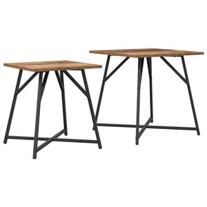 vidaXL Sānu galdiņu komplekts 2 pcs Vecs koks un melns