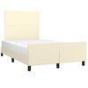 vidaXL gultas rāmis bez matrača, krēmkrāsas, 120x190 cm, mākslīgā āda