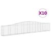 vidaXL arkveida gabiona grozi, 10 gb., 400x30x60/80 cm, cinkota dzelzs