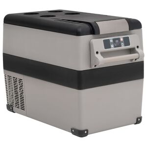 vidaXL aukstumkaste ar rokturi, melna ar pelēku, 55 L, PP un PE