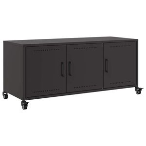 vidaXL TV skapītis, melns, 100,5x39x43,5 cm, tērauds