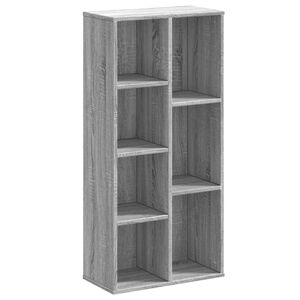 vidaXL grāmatplaukts, pelēka koka, 50x25x105 cm, inženierijas koks