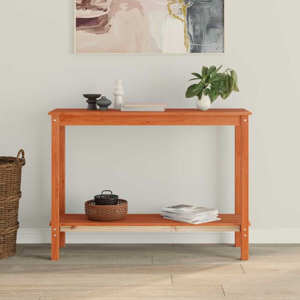 vidaXL Konsoles galds Vaska Brūns 110 x 40 x 80 cm Masīvs priedes koks