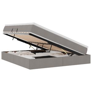 vidaXL Gulta ar uzglabā&scaron;anas vietu un matraci Pelēkbrūna 180 x 200 cm