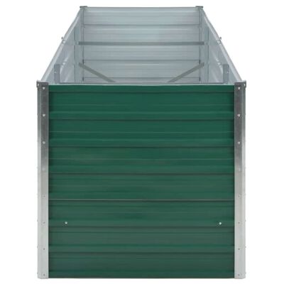 vidaXL augstā puķu kaste, cinkots tērauds, 240x80x77 cm, zaļa
