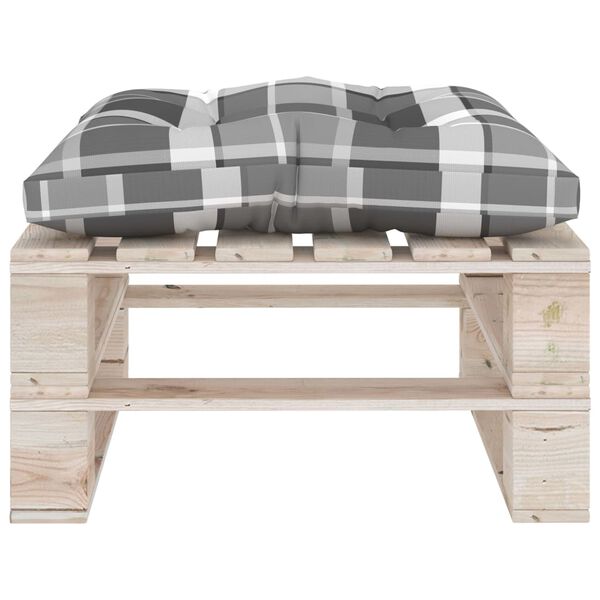 vidaXL dārza pale&scaron;u soliņ&scaron;, matracis ar četrstūriem, priedes koks